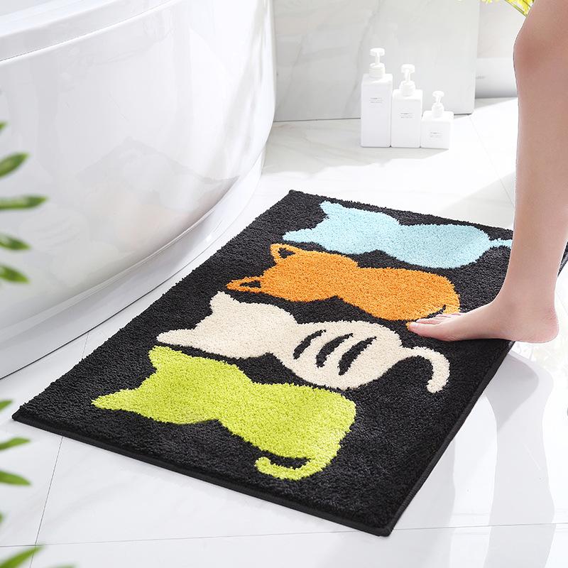 Cartoon Bathroom Bathroom Absorbent Non-slip Carpet Floor Mat Living Room Entry Simple Household Bedroom Door Mat