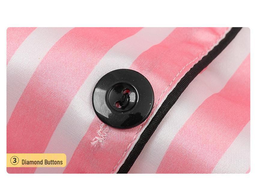 Vier Jahreszeiten Tragbares Kinder Pyjama Set aus Imitationsseide mit Streifen - 7 Teile