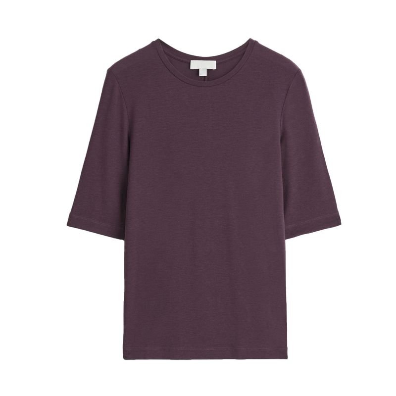 CS Autumn New Women Clothes French Style Simple Style Slim Version Round Neck Fleece Blended T-shirt Top 1292679