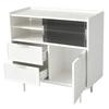 Schrank, Badezimmerschrank, Sideboard mit Lichtleiste, 80 cm breit, Glastür