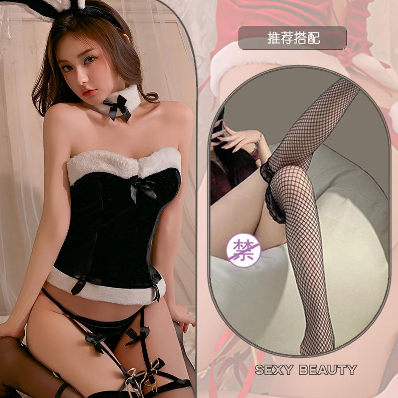 Sexy lingerie christmas bunny cos tube top hip wrap sexy uniform suit women flirting lingerie red