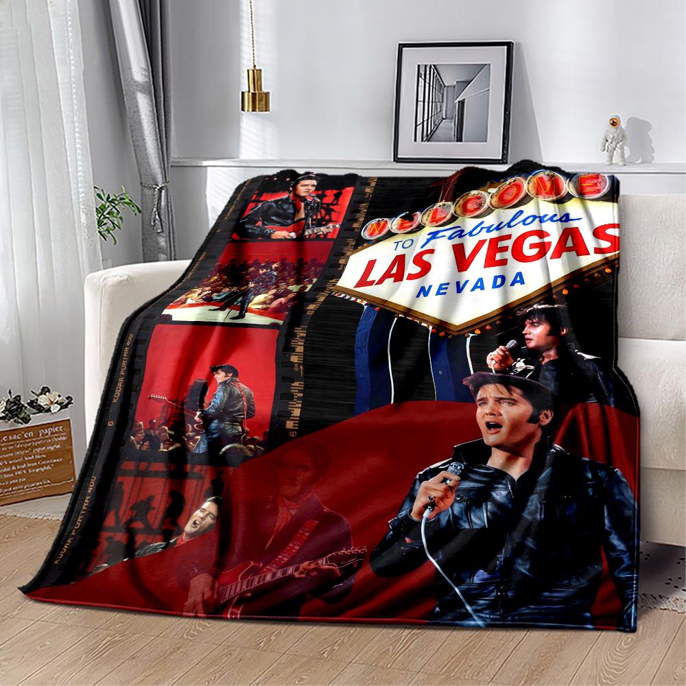 Elvis Presley Las Vegas Blanket Comfortable Perfect for Office Chair Seaside Chair Four Seasons Multipurpose Stylish Decor