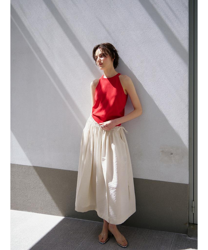 Ninnis [3Nd] Open-Back Halter Knit Top (Red)