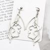 New Punk Face Drop Earrings For Women Retro Abstract Hollow Statement Hand Metal Fashion Dangle Earring Jewelry