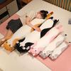 50/70cm Funny Joy Cute Soft Long Cat Plush Toys Pause Office Nap Pillow Bed Sleep Home Decor Doll for Kids Girl Gift