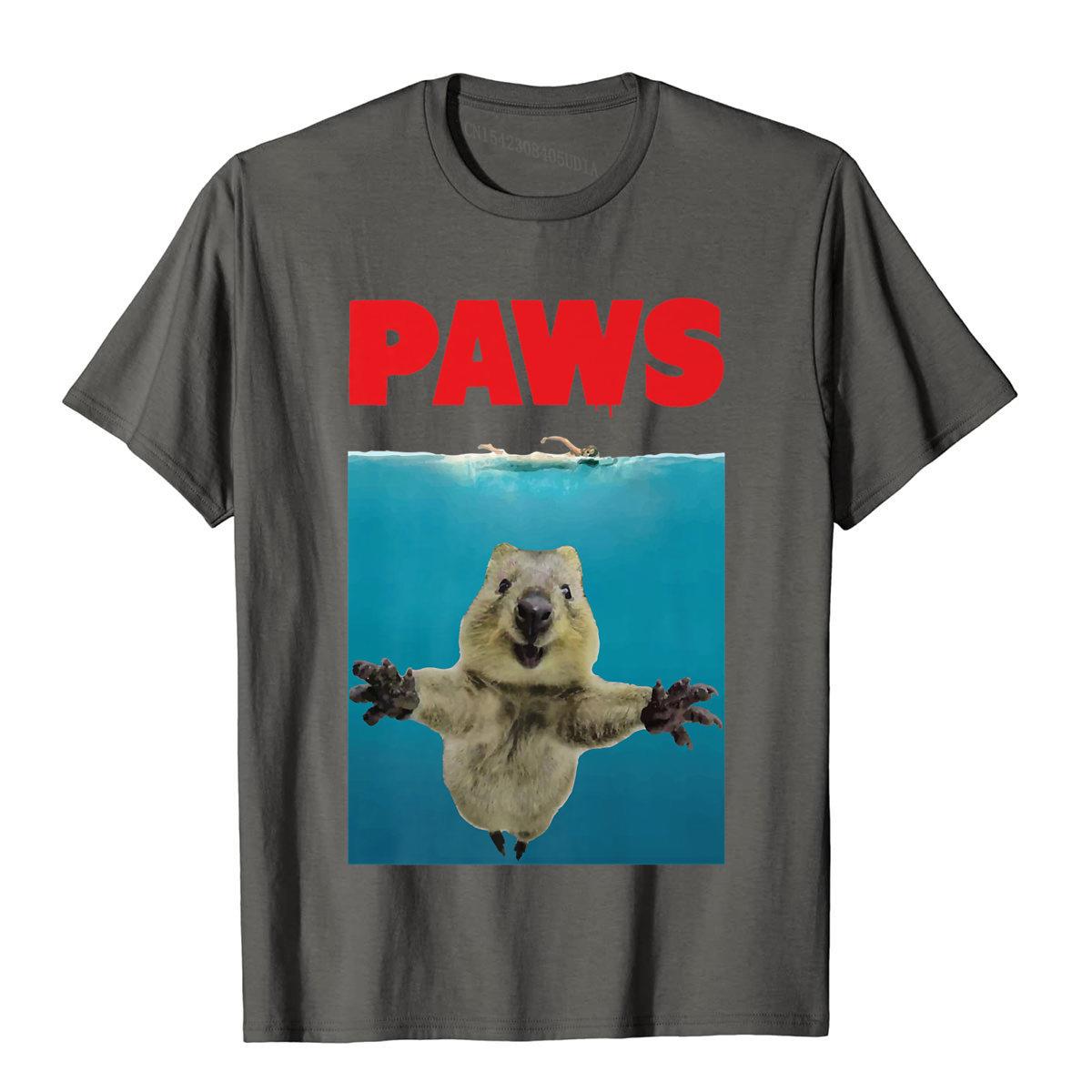 Paws Funny Quokka TShirt Parody Gifts For Quokka Lovers Tops Tees Hip Hop Street Cotton Unisex T Shirt Tight S