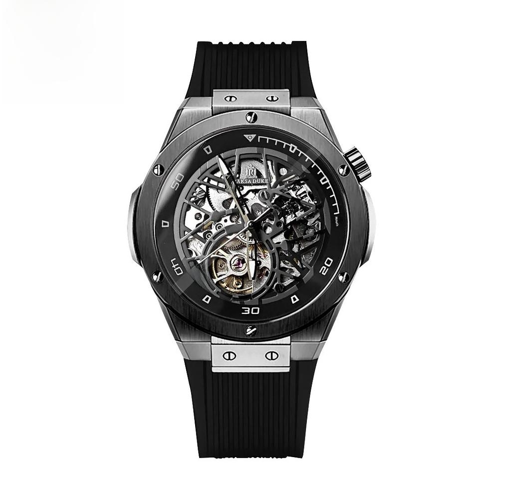Mode Neue Nachtlicht Herren Mechanische Uhr Wasserdicht Lässiger Stil Silikon Business Hohl-Design Automatisches Zeitmessgerät