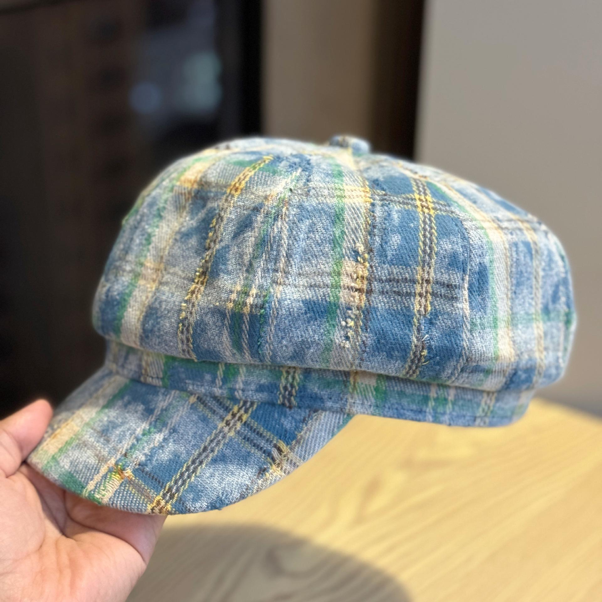 Восьмиугольная шляпа для женщин для повседневного выхода на улицу с большой головой и лицом, шляпа газетчика маленького художника, модная и универсальная Adjustable