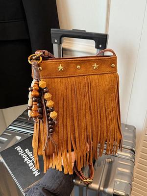 Sügis/Talv Retro Suede Tutt Etniline Crossbody Kott