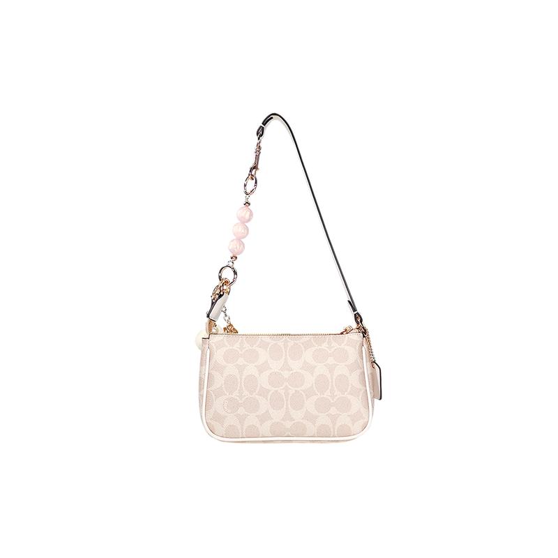 COACH shoulder bag [Customized bag] Nolita19 camellia rose metal brand logo zipper hand-painted three-dimensional Radio basic package (package)