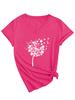 Versatile Comfortable Personality Dandelion Clover Women's V-Neck Short Sleeve T-Shirt