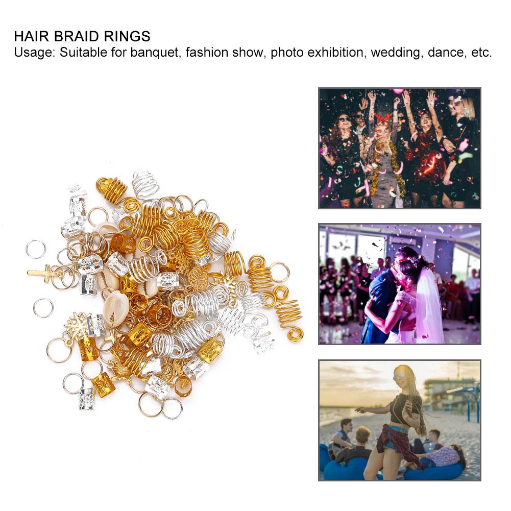 120pcs Hair Braid Rings Dreadlocks Bead Ring Fashion Hair Decoration Accessories