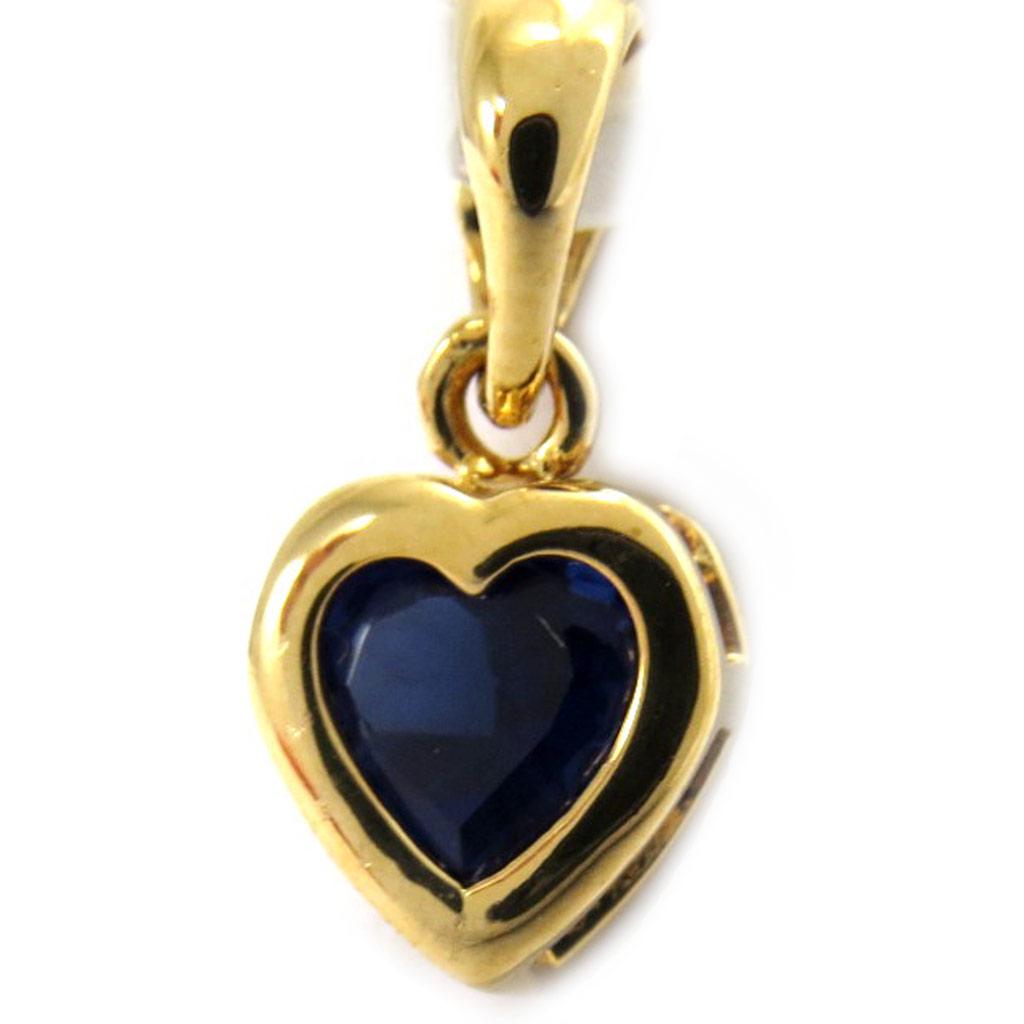 Les Trésors De Lily [G7638] - Gold Plated 'Love' Sapphire Pendant