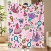Merry Christmas Blanket Christmas Tree Gingerbread Man Red Flannel Blanket for New Year Christmas Gift for Family Nana Mon Dad