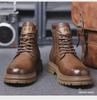 Men's Retro High-Top Winter Martin Boots - Warm Leather Snow Shoes with Velvet Lining