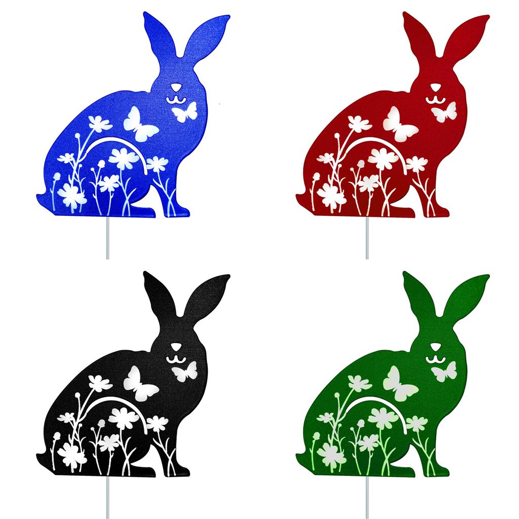 Wrought Iron Rabbit Garden Stake Decorative Sign Ornament Art Crafts for Courtyard Yard Lawn Home Decoration Supplies