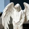 PLA Angel Decor 3D Printed Figurine, Winged Man Decorative Statue, Hoodies Desk Decoration Boys Sculpture for Home Office Shelf