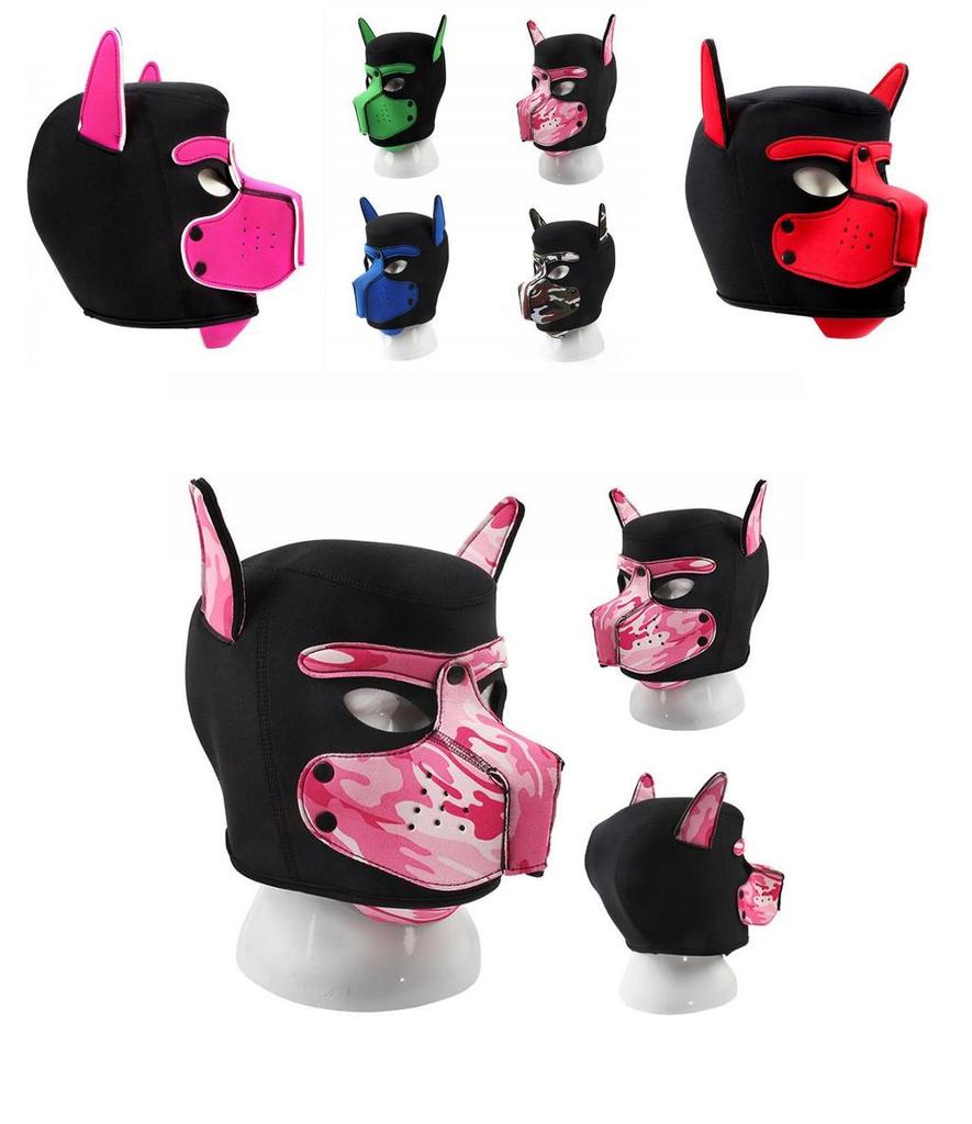 Máscara de Cabeza de Perro Única para Placer Adulto Disfraz Para Juego de Rol Íntimo Con Cómodo Material de Neopreno