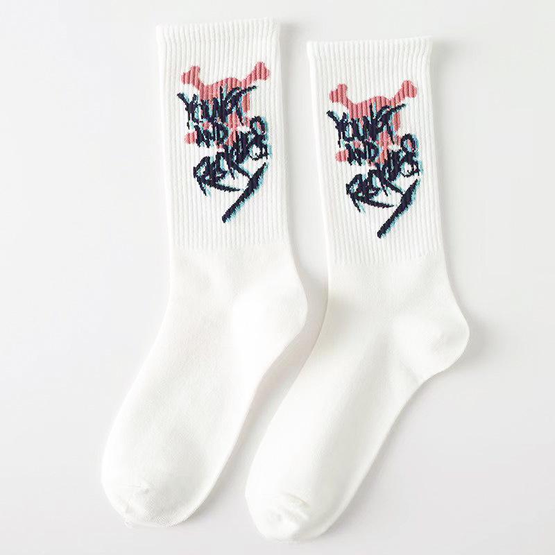 Men's Trendy Mid-Tube Autumn/Winter Basketball Socks - All-Match, Sweat-Absorbing, Breathable Sports Socks