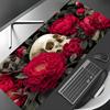 Red Flowers And Skulls Mouse Pad Large Computer Office Game Table Mats Rubber Antislip Xxl Mouse Mat Hdp Long Desk Pads