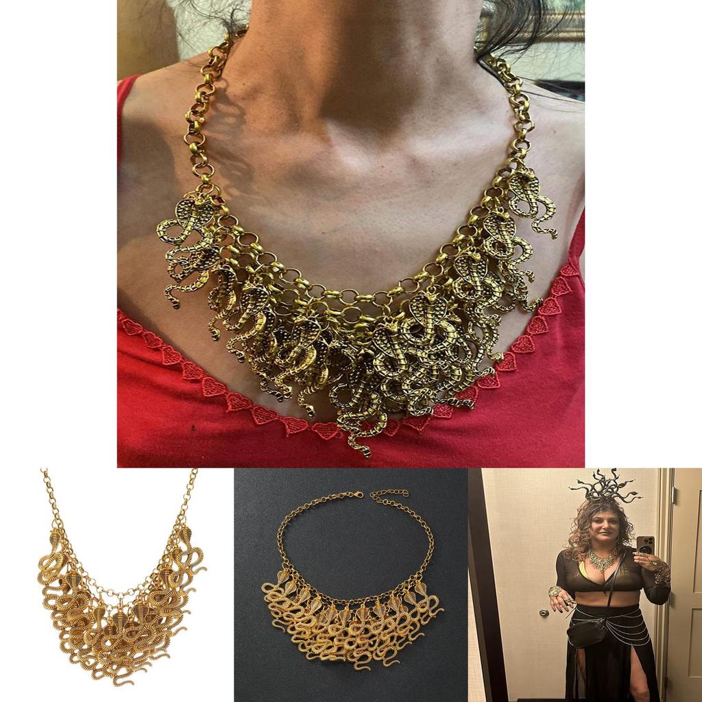 Geometric Alloy Snake Pendant Necklace For Women And Men Fashion Accessory