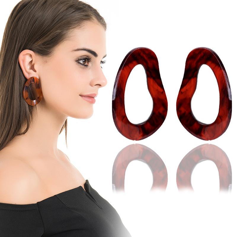 Suijue Schmuck Tag Acryl Trend Ohrringe Mode, Weibliche Acetat Geometrische Steckerohrringe
