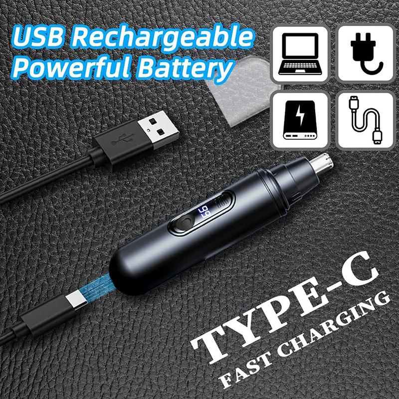 Nose Hair Trimmer For Men Rechargeable, Electric Nose And Ear Hair Trimmer, Professional Nose Clipper, Led Display