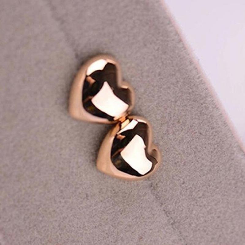 1 paio di orecchini a bottone con orecchio a forma di cuore carino da donna alla moda, regalo di Natale