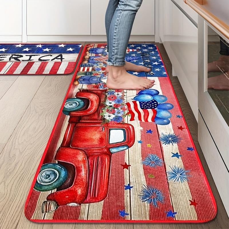 1PC Welcome To America Kitchen Rug Non-Slip Door Mat Pop Design Bathroom Rug Bath Mat Carpet for Home Sink Laundry Ecoreeree