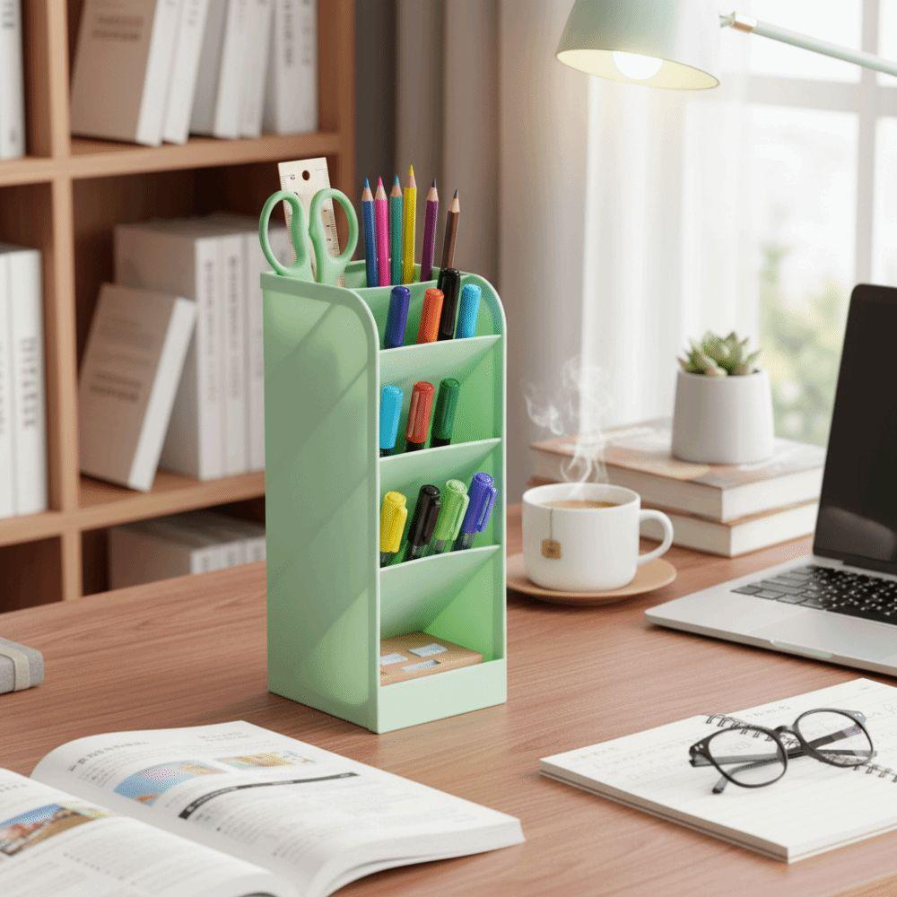 Plastic Material Plastic Pen Holder Oblique Insertion Type Desktop Organizer  Students