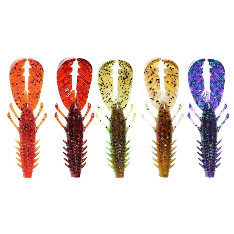 8pcs Artificial Swimbait Saltwater Fishing Tackle Fishing Baits Lure Shrimp Soft Baits 7.5cm 3.7g Crawfish Lures