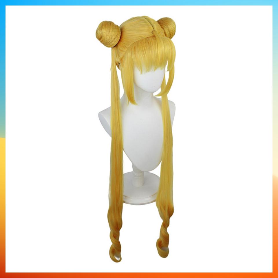 Sailor Moon Cosplay Perücke, modisch, lange, glatte Perücke für Frauen