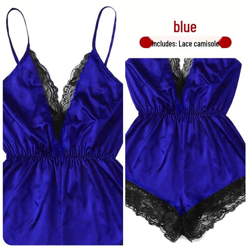 Ευρωπαϊκό & Αμερικανικό Σετ Πιτζάμας με Δαντέλα - Μοντέρνα & Άνετα Ρούχα Σπιτιού L1124