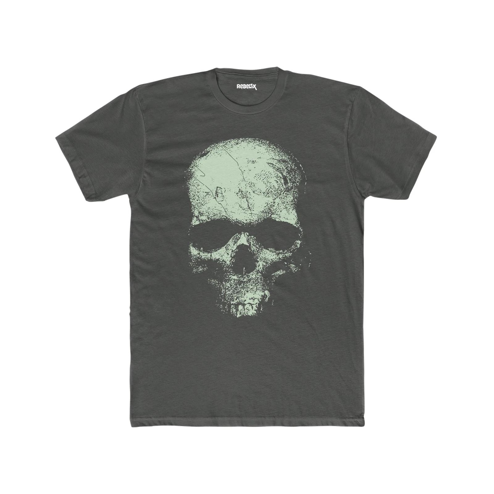 Череп в тени :: Высококачественная мужская хлопковая футболка с круглым вырезом 2XL