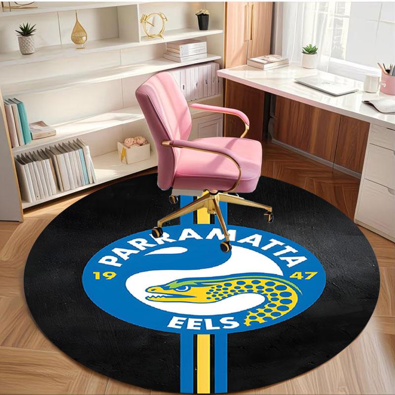 Parramatta Eels Print Round Rug, Washable Floor Carpet, For Entryway Dorm Laundry Room Office Study, Home Decor Birthday Christmas Gift