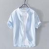 Men's 2021 Summer Cotton & Linen Retro Stand-Up Collar Short-Sleeve Shirt
