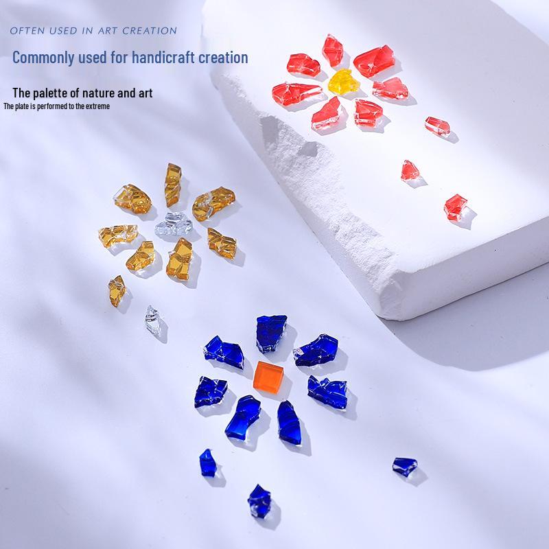 DIY Irregular Colored Tempered Glass Mosaic Candle Holder Coaster Lantern