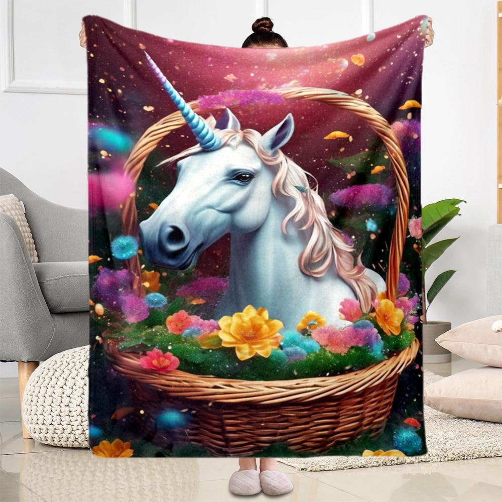 Beautiful Unicorn Blanket Durable Comfort Perfect for Seaside Sofa Picnics for All Occasions Stylish Decor Suitable for Gifting Relatives and Friends