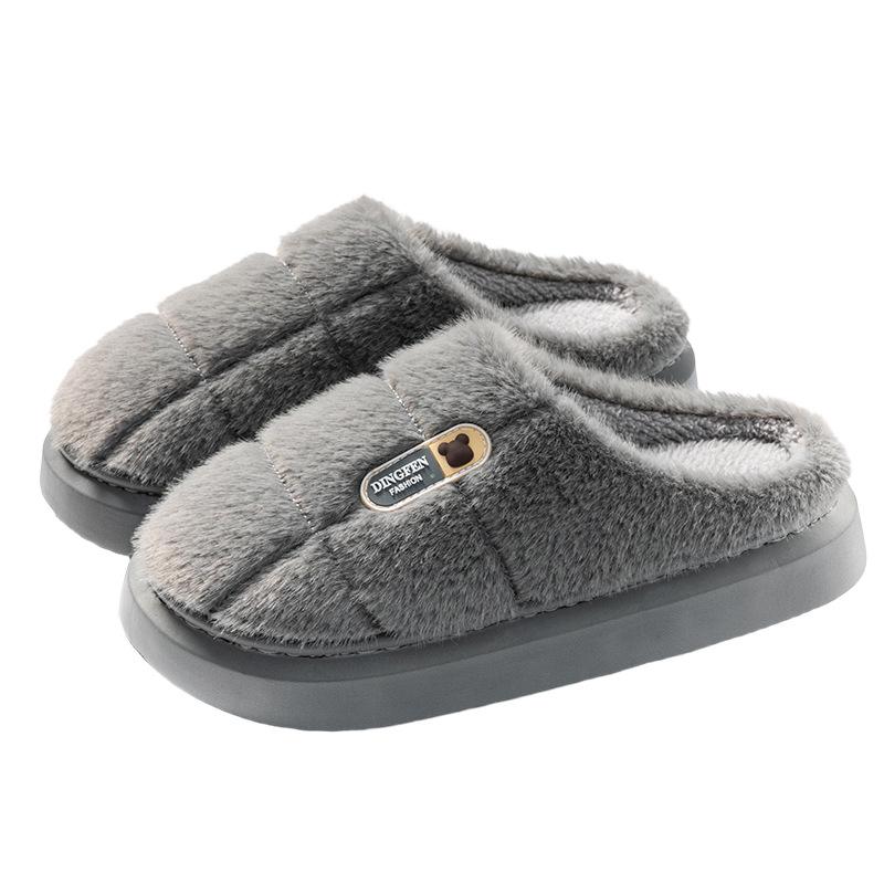 Cixi cotton slippers women's home use winter thick bottom indoor home non-slip warm couple winter plush men