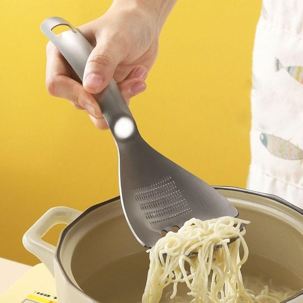 304 Stainless Steel Ginger Garlic Grinding Masher Draining Slotted Spoon Kitchen Use