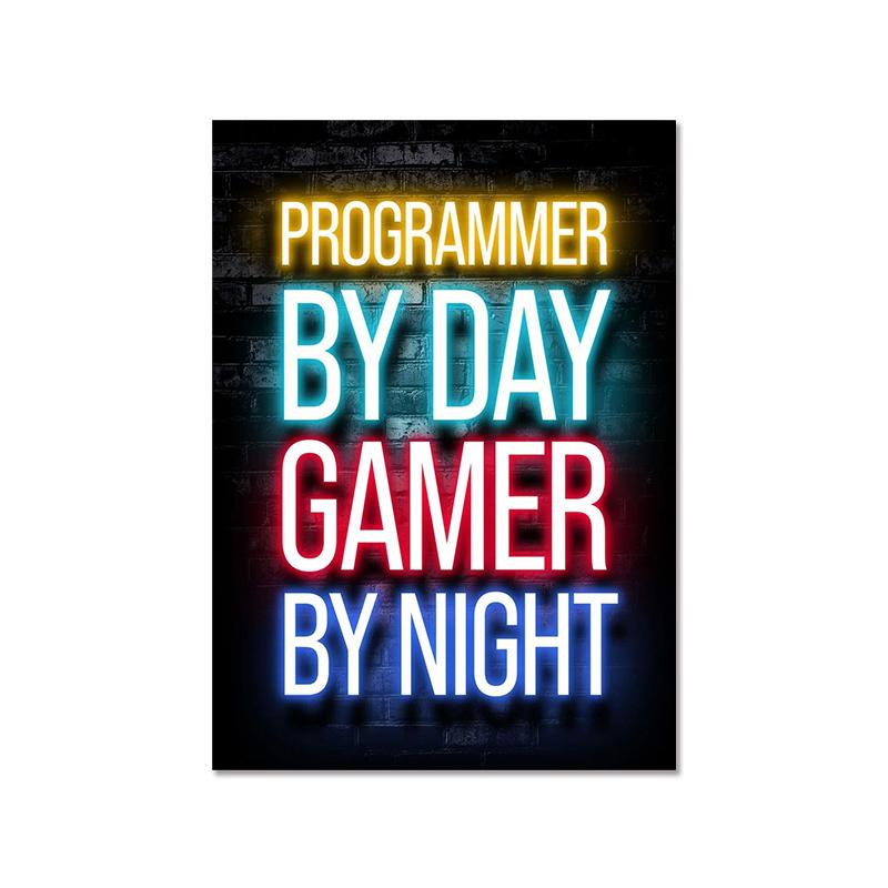 Mode Retro Spielzimmer Neon Poster und Drucke Moderne Leinwand Malerei Wand Kunst Bild für Gamer Junge Schlafzimmer Dekoration