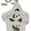 Hollow Carved Props Halloween Light Up Tombstone Ornaments, Spooky Small Hanging Graveyard Decoration with Durable Plastic Decor LED for Haunted