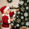 Premium-Snowflake Ornament Set 36Pcs- Plastic Christmas For Tree Decorations, Glitter Snowflakes For Holiday For Tree Flake