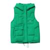 Vest Women's Casual Hooded Stand-up Collar Large Size Cotton Vest Women's Thickened Warm Back