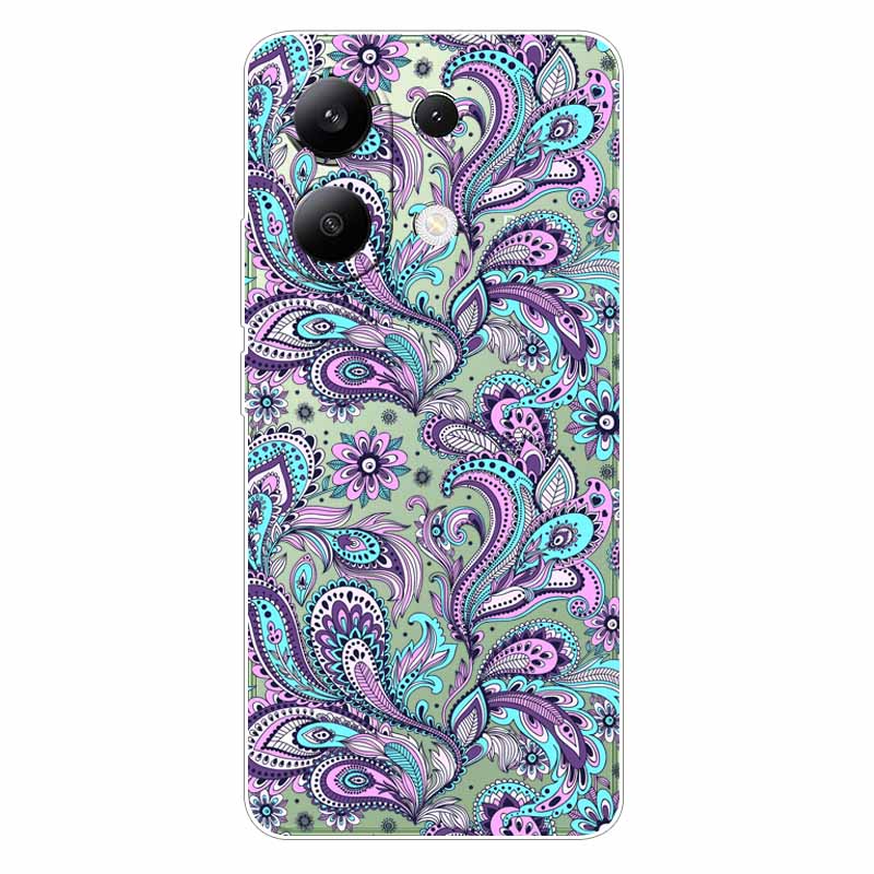 For Xiaomi Redmi Note 13 4G Case TPU Clear Soft Cute Girl Paint Cover For Redmi Note 13 4G Case Note13 Transparent Silicone