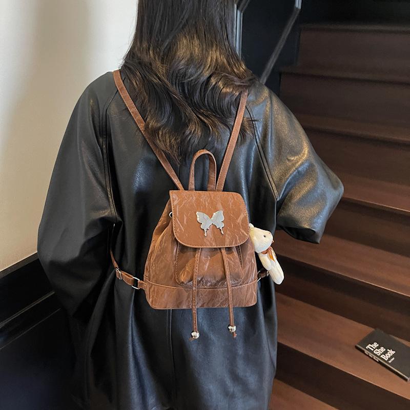 

Летний новый рюкзак для поездок большой вместимости, премиальный нишевый рюкзак с бабочками темно-коричневого