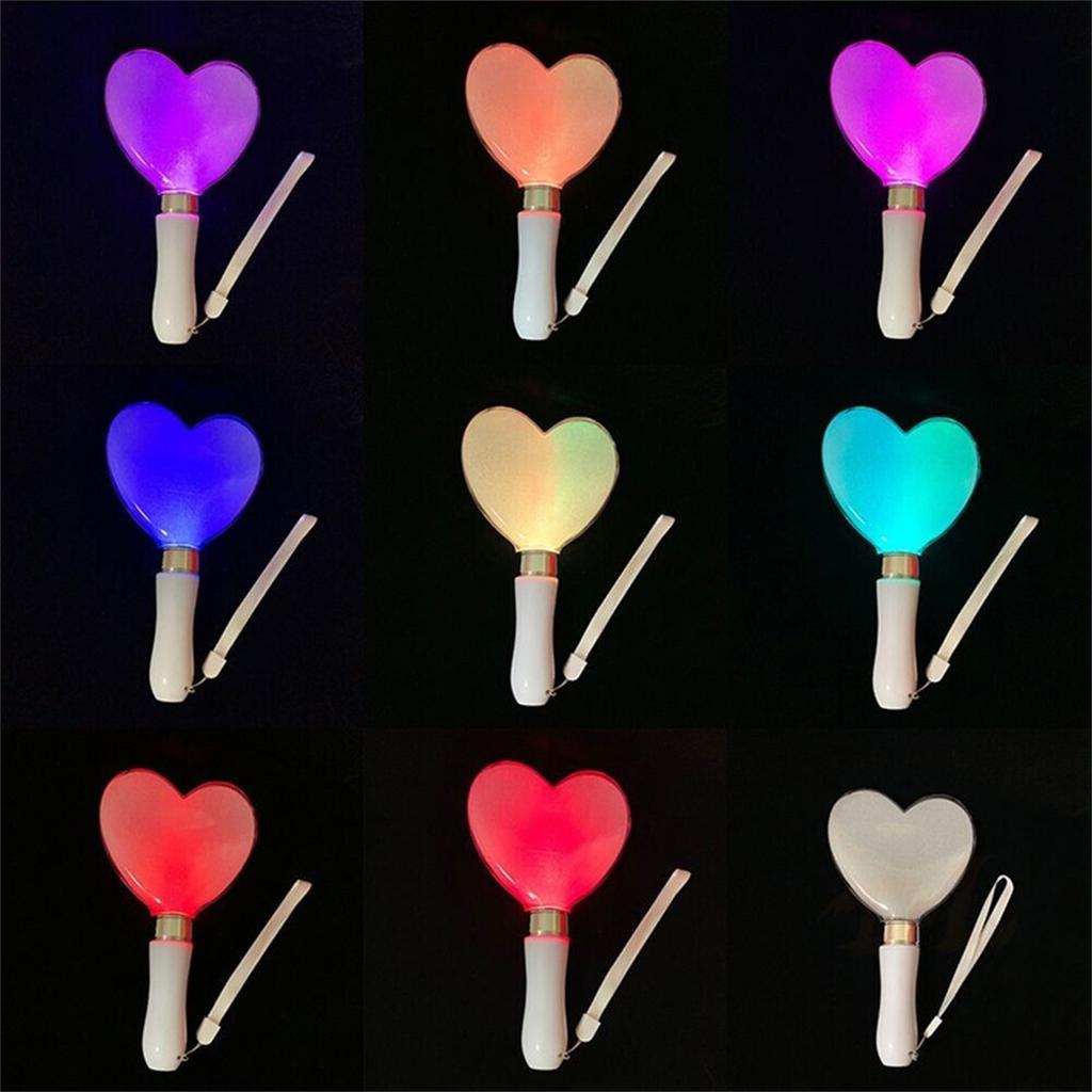 LED Glow Stick 15 Colors Change Battery Powered Heart Shaped Flashing Light Stick For Wedding Party Celebration (4.72 x 4.33 x 3.94 x 1.18 In)