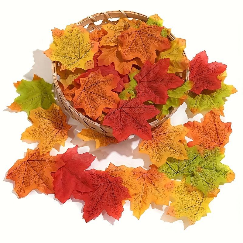 50/100pcs Vibrant Artificial Maple Leaves 3.15inch | Perfect for DIY Wreaths, Home, Outdoor, Wedding, and Festival Decorations