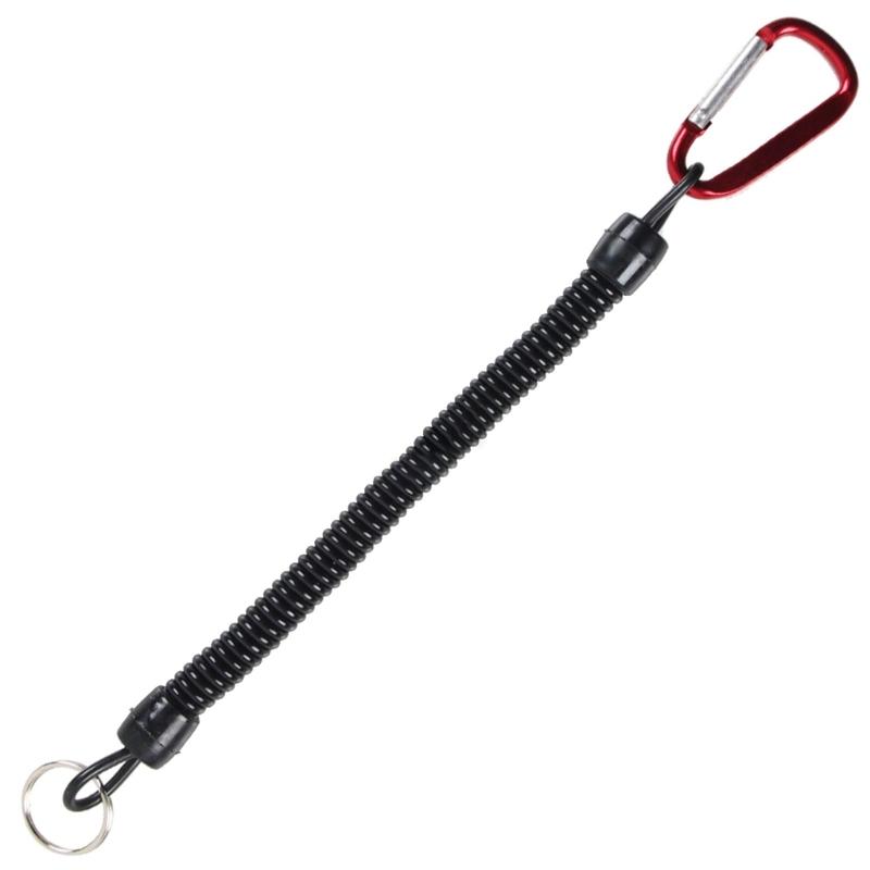 Retractable Spring Elastic Rope Security Gear Tool For Outdoor Hiking Camping Anti-lost Phone Keychain 21cm-22cm