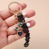 Cute Beaded Pearl Flower Keychain Women Girls Ribbon Bowknot Key Ring Pendant for Handbag Decor Handmade Key Chain Jewelry Gift